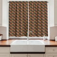 thumbnail image 2 of Ambesonne Coffee Kitchen Curtains, Cappuccino Mugs Hot Drinks, 55"x24", Dark Khaki and Burgundy, 2 of 3