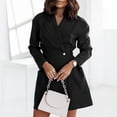 thumbnail image 1 of FcBaudy Robe à Manches Longues à Col Rabattu, Robes de Printemps pour Femmes, Robes pour Femmes Veste Décontractée et Tendance pour Femmes à Col Rabattu Manteau à Manches Longues Vêtement d'Extérieur Blazer Robe pour Femme, 1 of 9