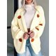 thumbnail image 5 of Suéter con Bordado de Calabaza para Mujer, Cuello en V, Holgado, Informal, de Punto, , para las Fiestas. Amarillo L, 5 of 8
