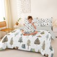 thumbnail image 4 of Catabedysis Watercolor Camping 7-Piece Twin Bedding,Bear Tent Pattern Bedding Comforter Set For Boys,Multicolor,Light Gray Reversible, 4 of 7