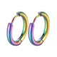 thumbnail image 1 of Pendientes de aro shaofei de acero inoxidable elegantes color plateado pulido 18 mm, 1 of 4