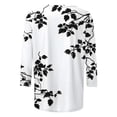 thumbnail image 2 of Craaazy Women's Vintage Floral Print 3/4 Length Sleeve Crewneck Spring T-shirts Gifts, 2 of 5