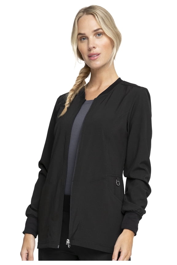 Infinity Cherokee Zip Front Womens Scrub Jacket 4-way Stretch with Lightweight, Superior Performance and Comfort - CK370A