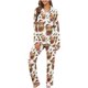 thumbnail image 1 of Puntoco Conjuntos de pijama cómodos para mujer Conjunto de pijama con camisa de cuello en V y manga larga con estampado navideño para otoño e invierno para mujer, 1 of 5