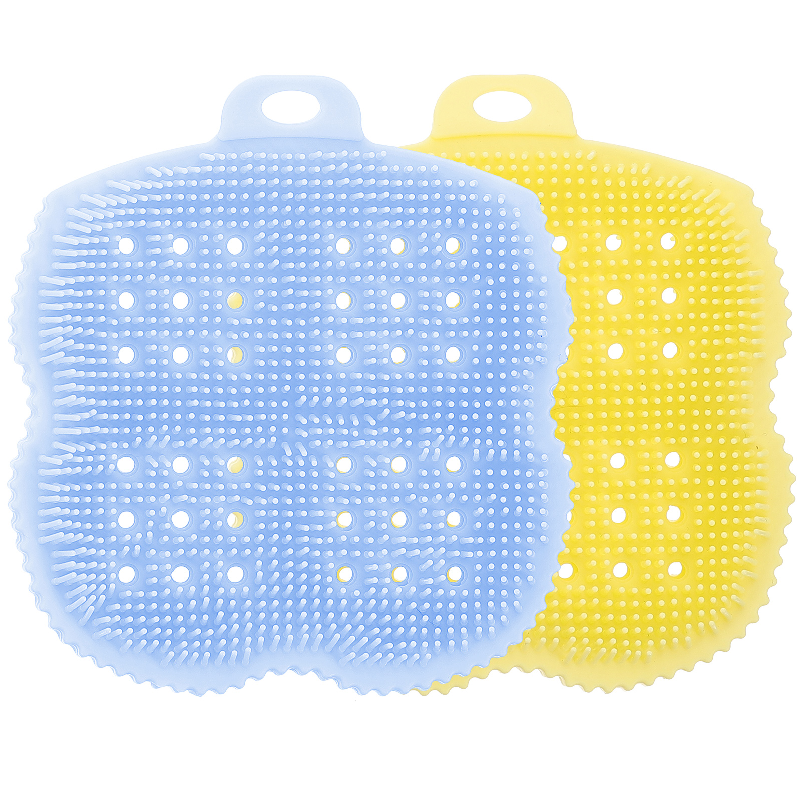 2pcs Body Scrubber Shower Scrubber Grooming Washing Brush Silicone