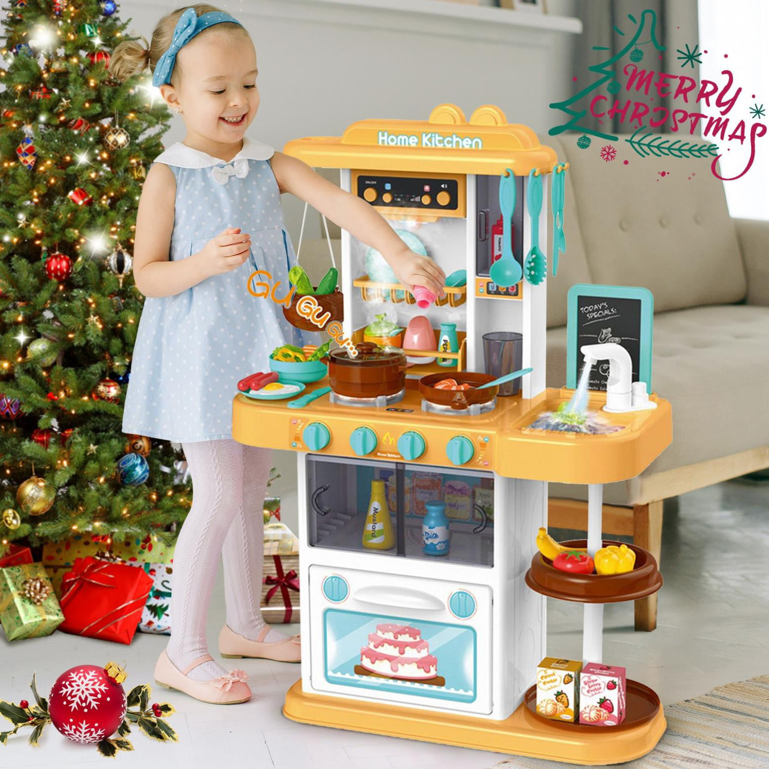 Kitchen Play Set For Kids Pretend Playset Baker Toy Cooking Toddler Girl Boy Toy 