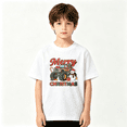 thumbnail image 2 of Merry Christmas Truck Boys Graphic Tee, Cool Monster Truck Snowman 100% Cotton Kids Short Sleeve T-Shirt, 2 of 5