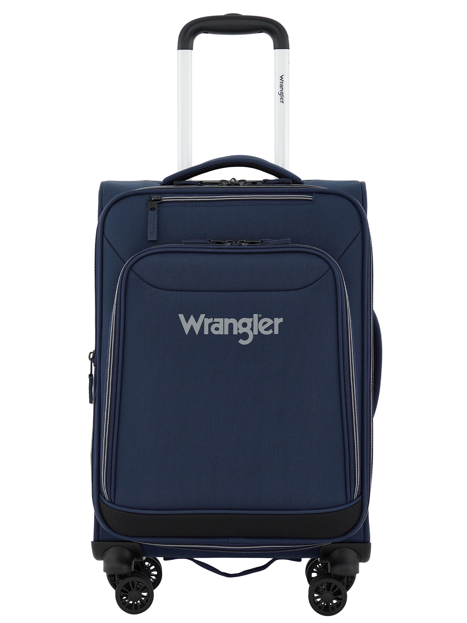 Wrangler 20-inch Expandable Rolling Carry-on w/ 360° 8-Wheel System , Navy