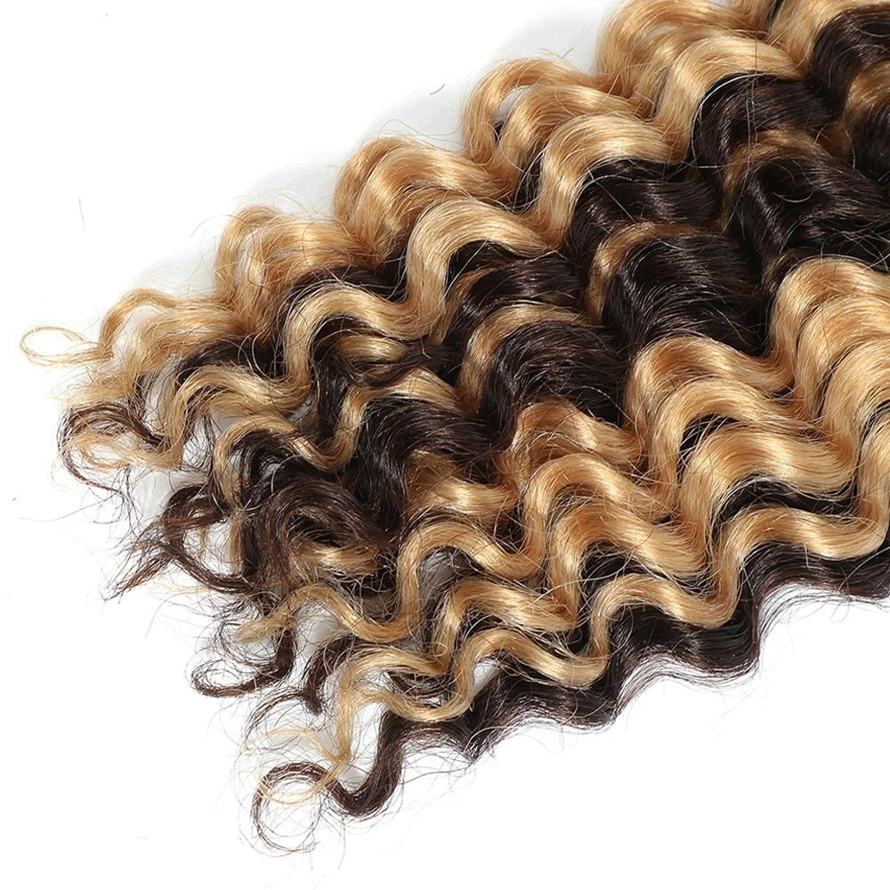 P4/27 Color 1 Bundle Deep Wave Human Braiding Hair Curly Bulk Hair for Micro Braids Crochet No Weft 100g