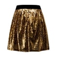 thumbnail image 7 of Women's Fashion High Waist Pleated Solid Color Short Skirt Loose Sequin Skirt High Waist Pencil Skirt A Line Mini Skirt Daily-Wear Flowy Shiny Glitter Mini Short Skirts Club Party Gold M, 7 of 7