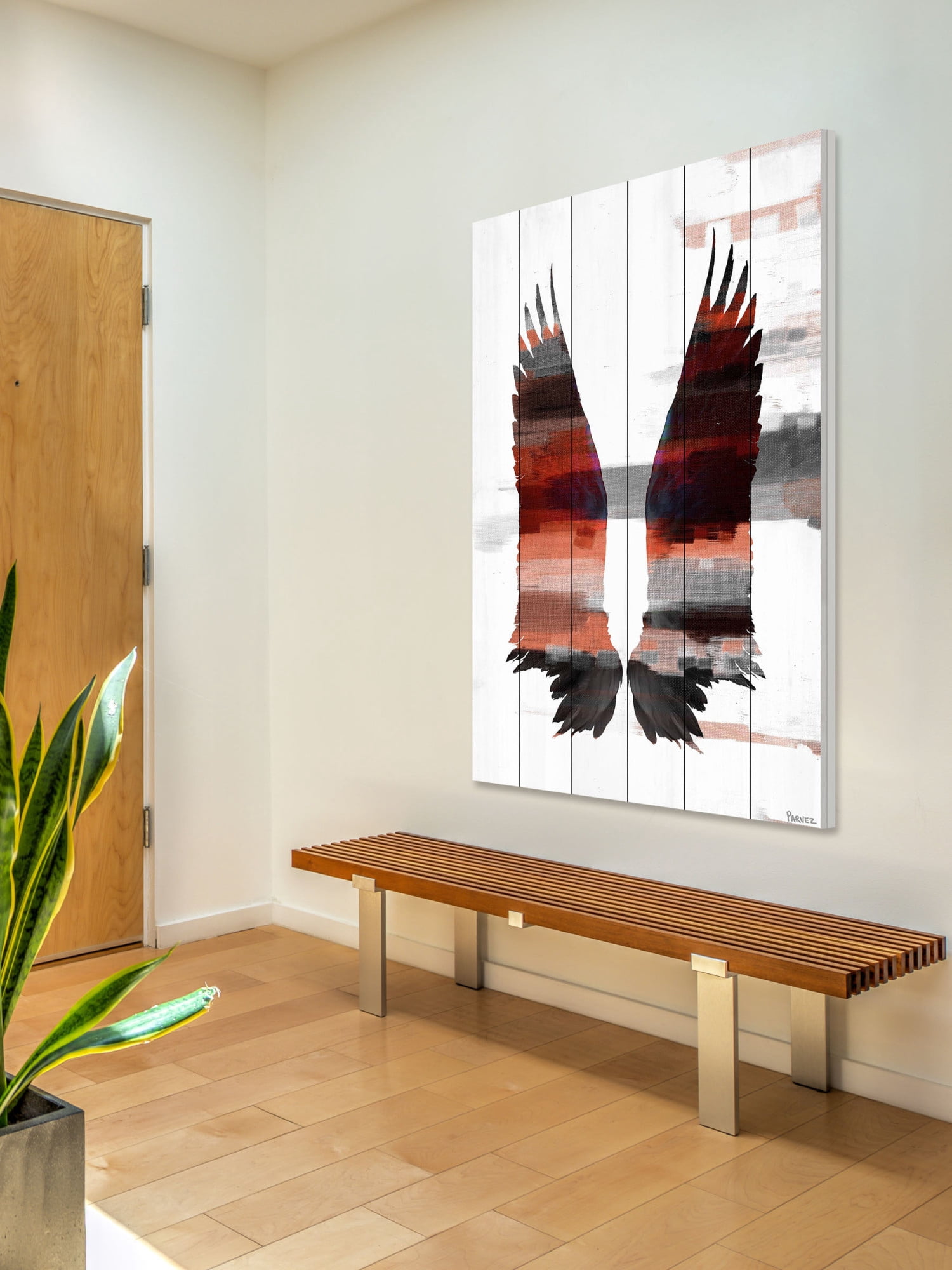 Parvez Michel Inc Parvez Taj - Dark Wings Painting Print on White Wood
