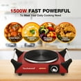 thumbnail image 4 of Hot Plate, Techwood Electric Stove for Cooking, 1500W Countertop Single Burner with Adjustable Temperature & Stay Cool Handles, 7.5” Cooktop for Home/RV/Camp, Compatible for All Cookwares, Red, 4 of 4