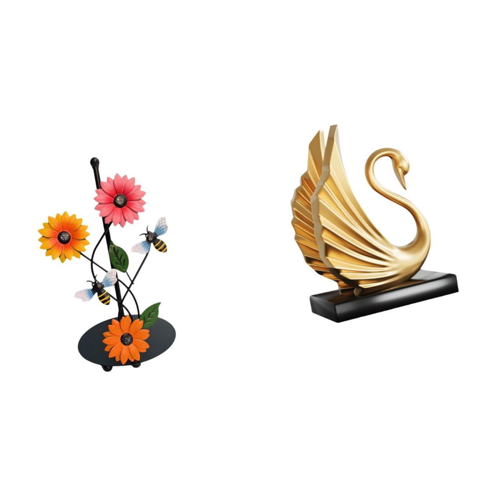 Fiocias Swan Toilet Paper Holder Paper Towel Holder Countertop Kitchen Roll Holder Standing Resin Statue Lightweight Antirust Suitable for Wedding Party Home