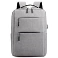 thumbnail image 1 of Mochila para computadora portátil, mochilas de viaje para computadoras portátiles con puerto de carga USB, mochila universitaria, bolsa para computadora, gris, 1 of 6