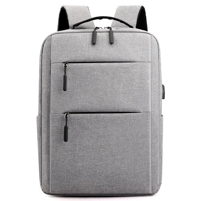 Mochila para computadora portátil, mochilas de viaje para computadoras portátiles con puerto de carga USB, mochila universitaria, bolsa para computadora, gris