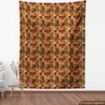 thumbnail image 3 of Ambesonne Colorful Fabric by the Yard Upholstery, Grid Mosaic Geometric, 3 Yards, Brown and Marigold, 3 of 4