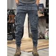 thumbnail image 4 of Pantalones de otoño para hombre, multibolsillos, negros, para motociclista, cargo, para hombre, multibolsillos, de algodón, de gran tamaño, estilo Harajuku, licra, 4 of 5