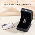 thumbnail image 4 of Iefil S925 Sterling Silver Birthstone Heart Pendant Necklace for Women, Dainty Graduation Gifts 2026, Rose CZ Fine Jewelry, 4 of 8