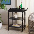 thumbnail image 4 of SAFAVIEH Haven 3-Tier Wood Kitchen Serving Cart, Matte Black, 4 of 16