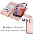 thumbnail image 6 of Takfox Moto G Power 5G 2024 Case, for Motorola Moto G Power 5G 2024 Wallet Case, PU Leather w Credit Card Holder Flip Cover [9 Card Slots][Kickstand] Magnetic Detachable Hard Case & Strap -Rose Gold, 6 of 8
