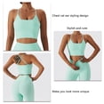 thumbnail image 6 of Sarapandan Women's Sports Bra - Fashionable, Casual, Shockproof, Backless, Cross Spaghetti Strap Yoga Bra for Sports, Exercise, Fitness - Lake Green, XL Sarapandan, 6 of 7