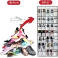 thumbnail image 3 of 12/24 Pocket Shoes Organizer Rack Hanging Bag Wall Mounted Shoe Holder Hanging Over the Door Behind Closet Organizer Storage Bag, 3 of 10