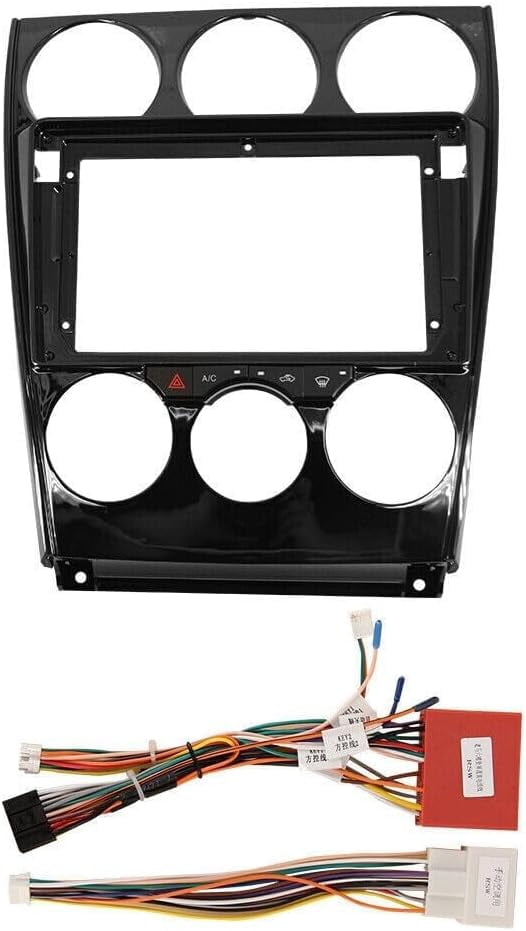 Inner Accessories Center Console Dashboard Control Panel Cover Trim Double Din Dash Kit Replacement for 2004‑2016 Mazda 6 9in