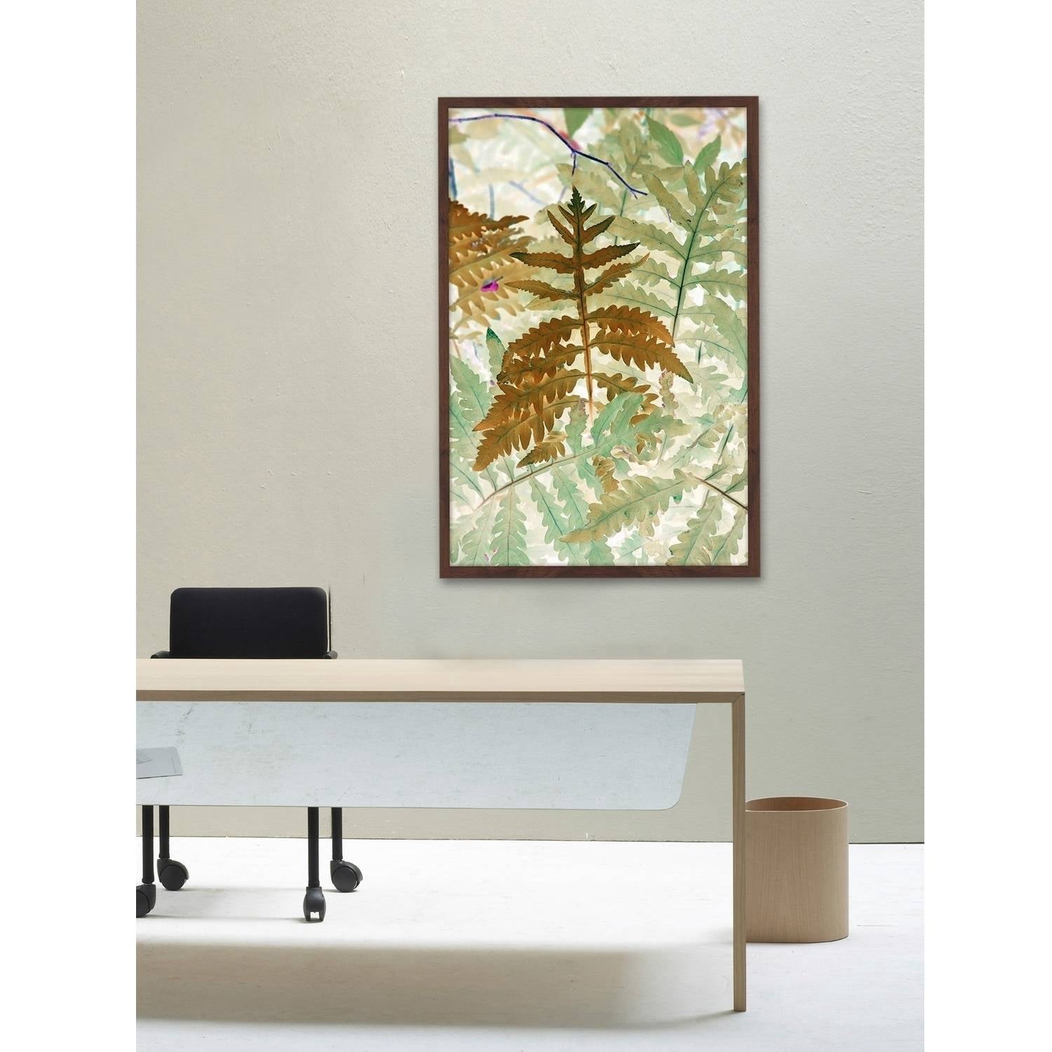Golden Fern Framed Painting Print
