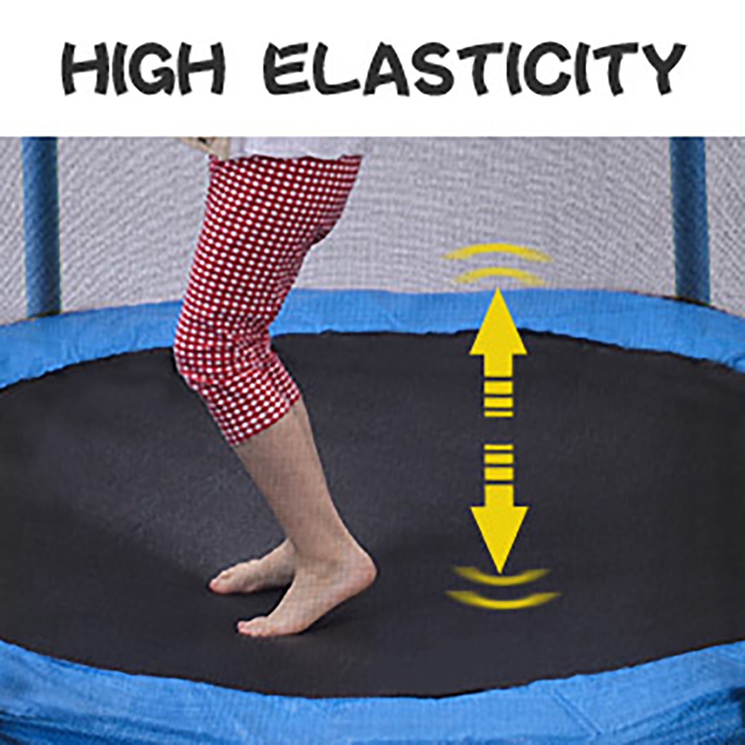 Kadyn 5.5FT Children Trampoline, Metal Mini Small Trampolines with Enclosure, Basketball Hoop and Ball Included, Indoor Outdoor Mini Trampoline for Kids, Blue Kadyn 5.5FT Children Trampoline, Metal Mini Small Trampolines with Enclosure, Basketball Hoop and Ball Included, Indoor Outdoor Mini Trampoline for Kids, Blue