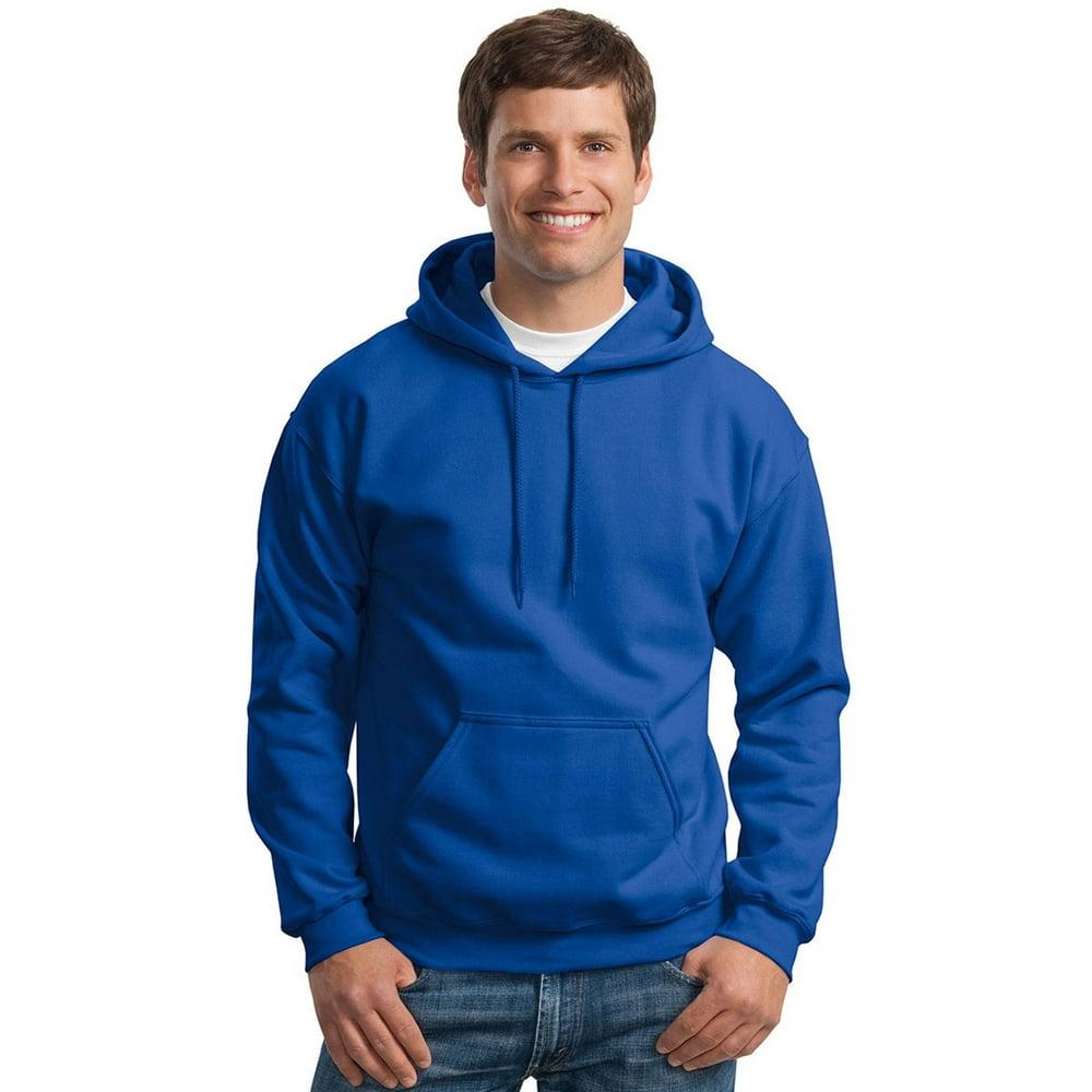 Gildan - Gildan Mens Heavy Blend Drawcord Hooded Sweatshirt, Heliconia ...