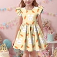 thumbnail image 4 of Mitankcoo Girls Easter Dresses Cute Print Flutter Sleeve Crew Neck A-Line Dress for Daily Fashion Wear 3-14Y, 4 of 7