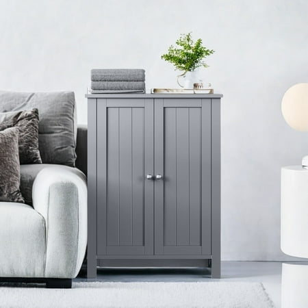 Small Bathroom Storage Cabinet Fits Perfectly ,Pedestal Sink Storage Cabinet , Bathroom Floor Storage Cabinet with 2 Adjustable Shelves