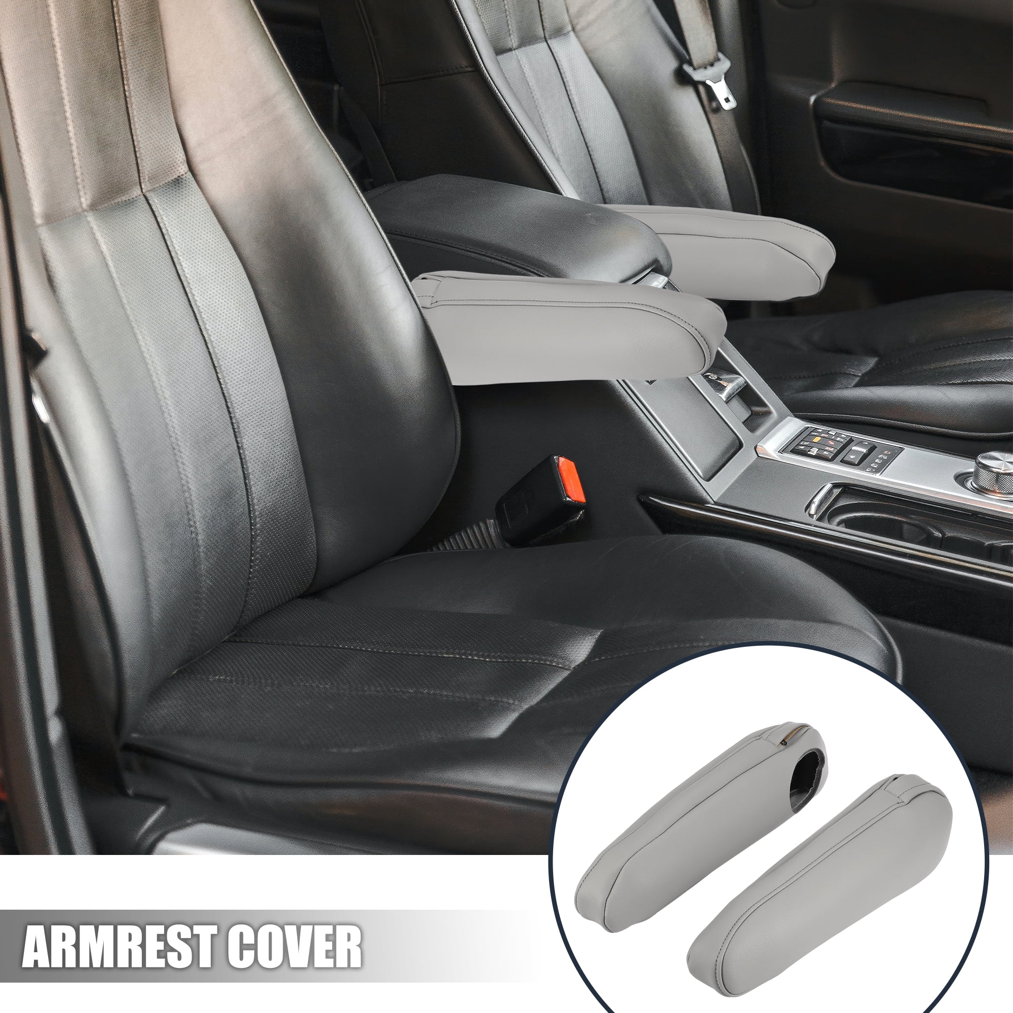 1 Pair Auto Armrest Cover Protector Microfiber Leather for Toyota Sienna 11-17
