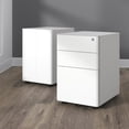 thumbnail image 4 of HON Basyx Commercial-Grade Modern Mobile Steel Pedestal, Filing Cabinet, White (BSXMMPRW), 4 of 16