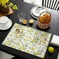 thumbnail image 4 of Placemats Set of 6 Washable,Yellow Lemons Natural Fruit Green Leaves Pattern Placemat for Dining Table Decorations, Heat-Proof Table Mats for Kitchen Dinner Banquet Summer Spring Watercolor, 4 of 6