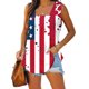 thumbnail image 1 of Puntoco Camisetas sin mangas para mujer Camiseta sin mangas con cuello estampado del Día de la Independencia para mujer Camiseta holgada Camiseta sin mangas, 1 of 5