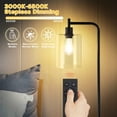 thumbnail image 2 of Industrial Floor Lamp, Dimmable Modern Standing Lamp with Clear Glass Shade, Black Tall Lamp with Remote & Foot Control, LED Bright Corner Lamp with 6W Bulb for Living Room Bedroom Office, 2 of 7