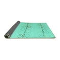 thumbnail image 2 of Ahgly Company Indoor Round Solid Turquoise Blue Modern Area Rugs, 8' Round, 2 of 4