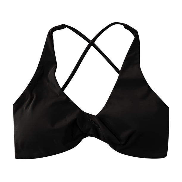 Sujetador deportivo con espalda abierta para mujer, con tirantes, para yoga y running, poliéster/spandex, sujeción media, S-XL