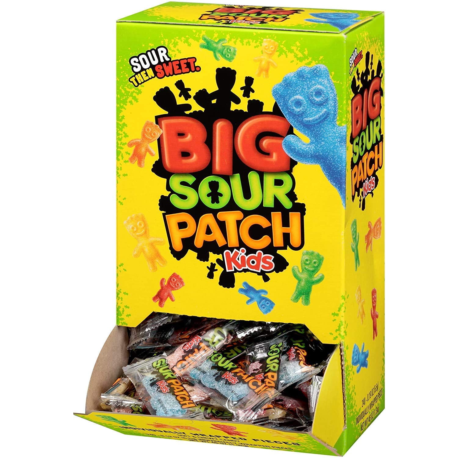 SOUR PATCH KIDS Big Individually Wrapped Soft & Chewy Candy, Christmas Candy Stocking Stuffers, 240 Count Box+ E-Book "Awesome Science Experiments For Kids"