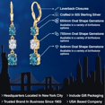 thumbnail image 2 of Gem Stone King 18K Yellow Gold Plated Silver London Blue Topaz 3 Stone Dangle Earrings for Women (6.20 Cttw, Gemstone November Birthstone, Oval 8X6MM, 7X5MM and 6X4MM), 2 of 6