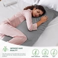 thumbnail image 2 of Biwat Body Pillow Cover, 20x54 inches Dark Grey Soft Satin Body Pillow case with Envelope Closure, Silky Slip Cooling Body Pillow Pillowcases for Hair and Skin, Similar to Silk Pillow Cases, 2 of 4