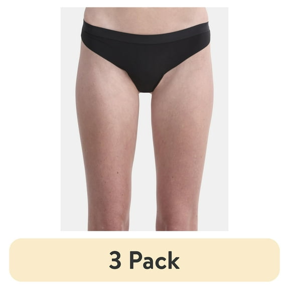 (3 pack) No Boundaries Micro Thong Panty, Women’s and Women’s Plus, Sizes S-XXXL