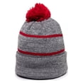 thumbnail image 3 of Outdoor Cap KNF-100 Watch Cap with Black Fleece Lining-Heathered Grey/Red, 3 of 4