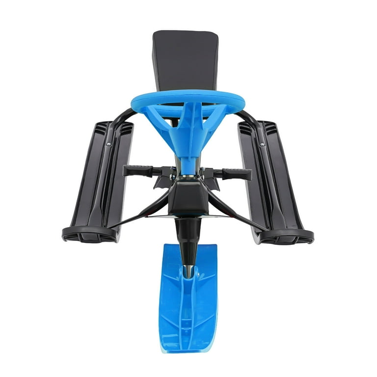Modern Snow Sled Kids Snow Racer Sled W/ Steering Wheel & Double