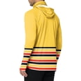 thumbnail image 5 of LTTVQM Adult Mens Summer UV Block Rash Guard Hooded Style Clean Dual Color Stripe Print Integrated Neck Shield Light Thin Kayaking Boating Shirt Yellow XL, 5 of 6