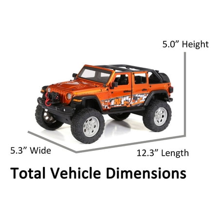 Adventure Force Angler Adventure Metal Orange Jeep Truck and Sport Boat Vehicle Playset (10 Pieces) Child