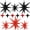 Black Red, variant on Purple Black Star Balloons 12pcs, 27/22 Inch Foil Star Explosion Balloons, Large Spike Mylar Cone Balloon, Fireworks Shape Balloon Decor for Birthday Halloween Wednesday Graduation