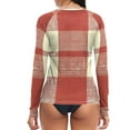 thumbnail image 2 of joogoo Womens UPF 50+ Rash Guard Rustic Checkered Long Sleeve UV Protection Sun Shirts Tops S, 2 of 7