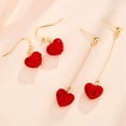 thumbnail image 3 of Lifetechs 2 Pair Women Hook Earrings Artificial Crystal Red Heart Glitter Pendant Dangle Earrings Jewelry Gift, 3 of 7